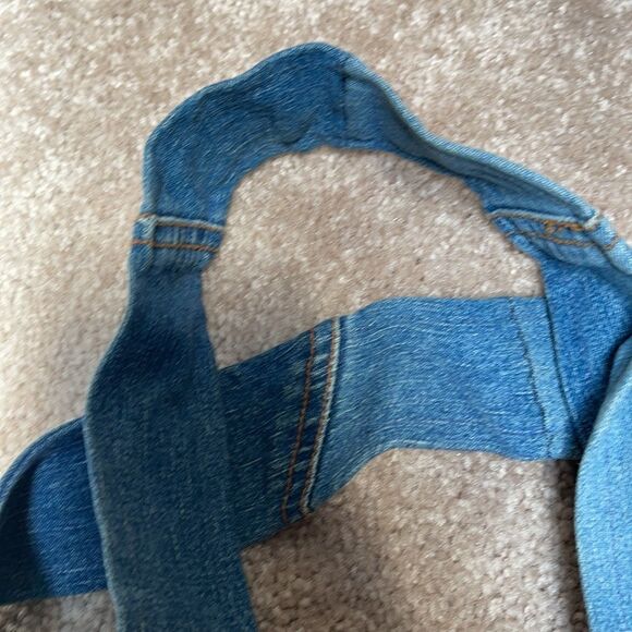 Handmade unique jean purse made from jean skirt - Picture 3 of 8